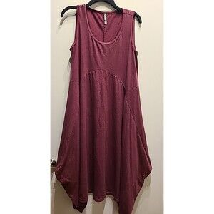 nyah Womens pin tuck Midi Dress Open Flow Size Medium tank,